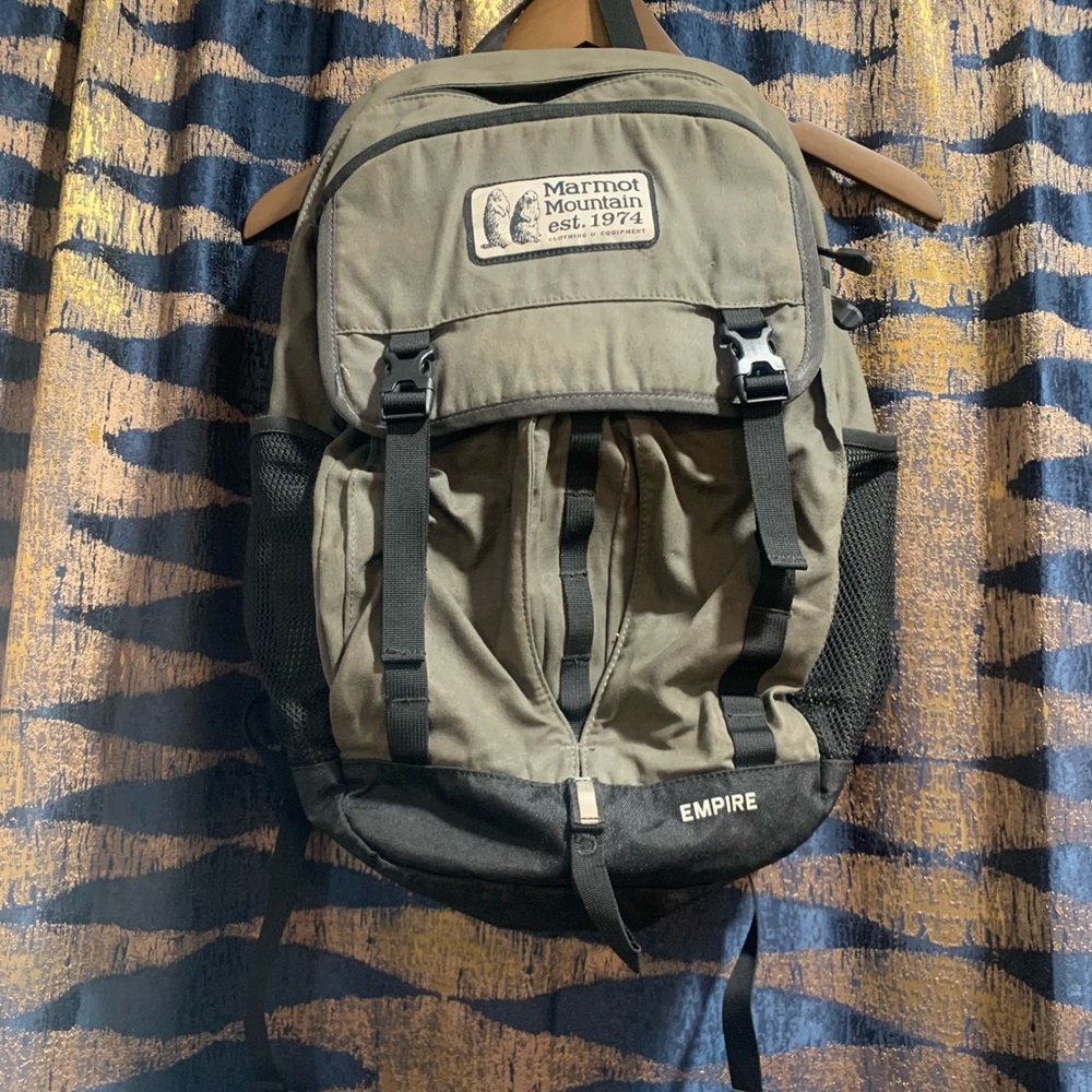 Marmont Gray and Black Backpack with Adjustable Straps and Durable Fabric